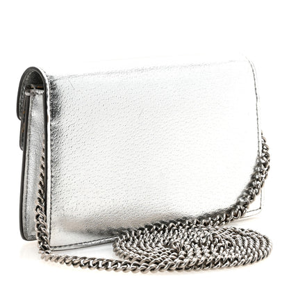 Gucci Metallic Calfskin Super Mini Dionysus Shoulder Bag Silver 3 of 9