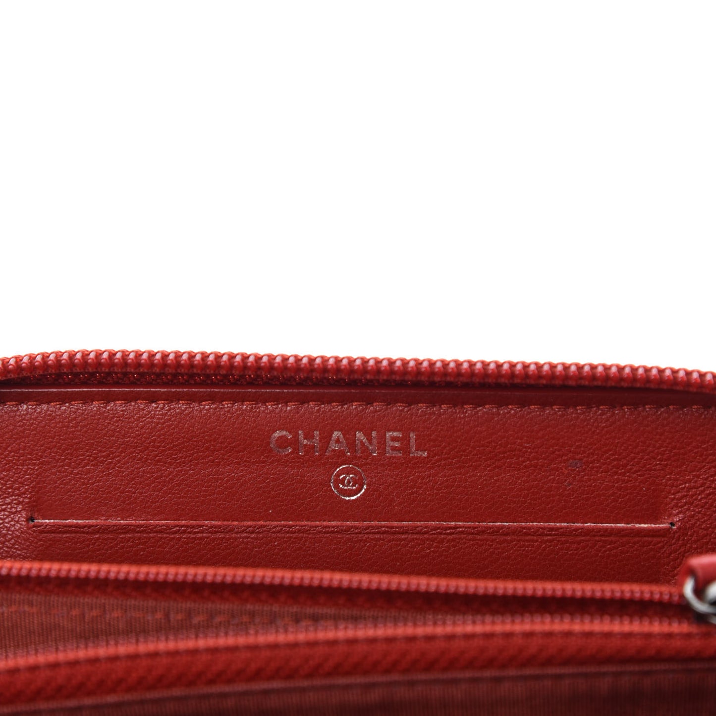 Caviar Quilted Small Boy Zip Around Wallet Dark Red