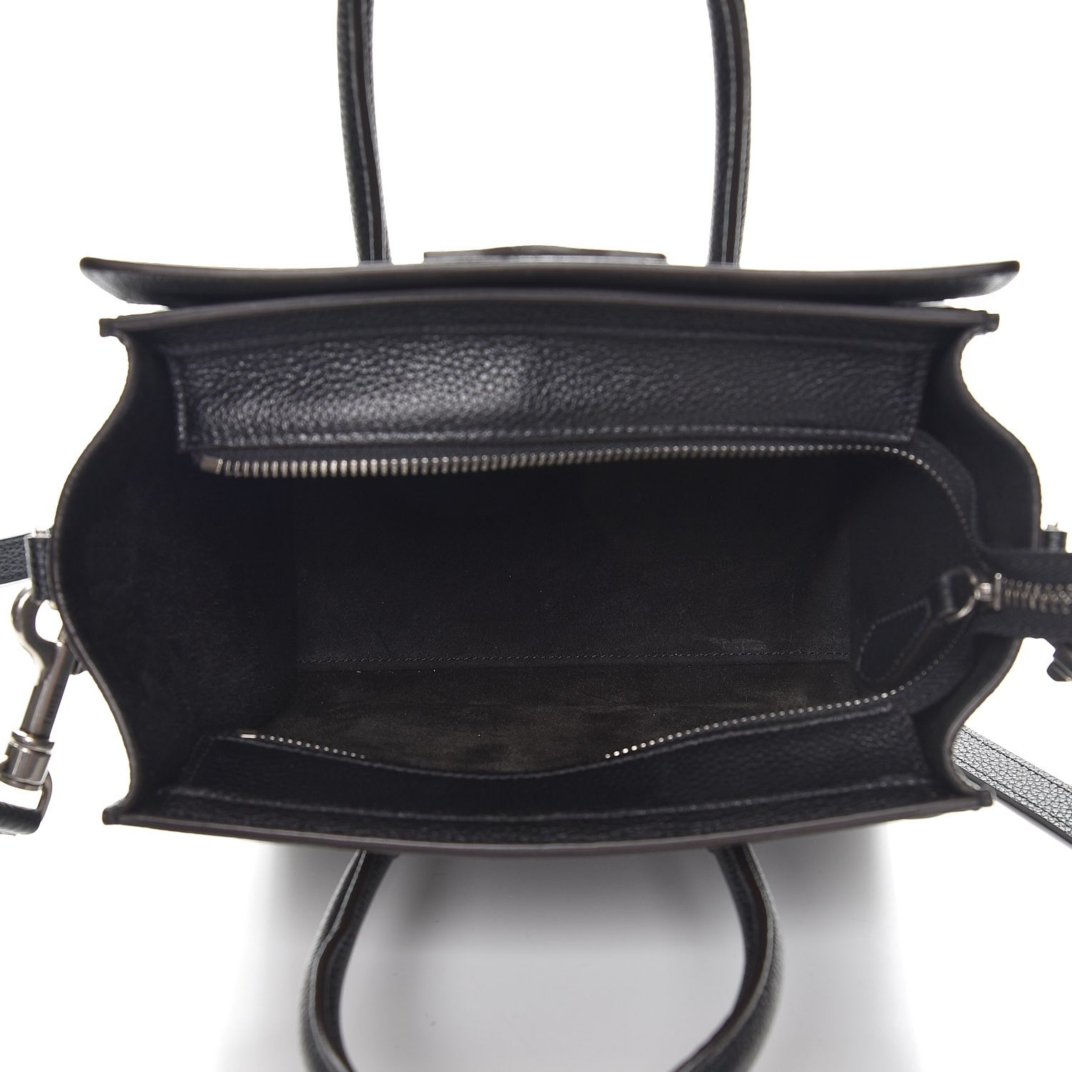 Celine Drummed Calfskin Nano Luggage Black 5 of 6