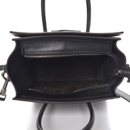 Celine Drummed Calfskin Nano Luggage Black 5 of 6