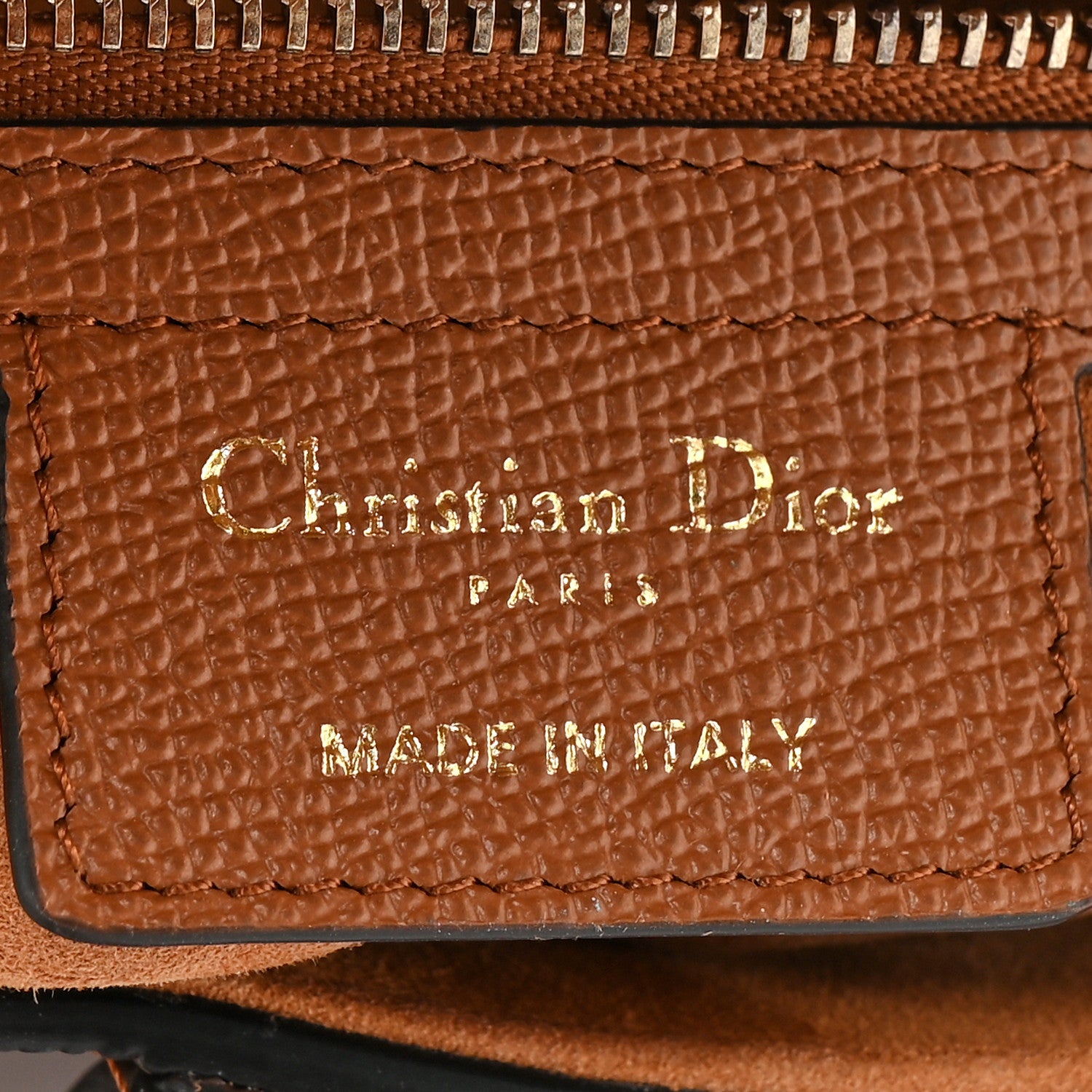 Christian Dior Grained Calfskin Saddle Bag Camello 7 of 10