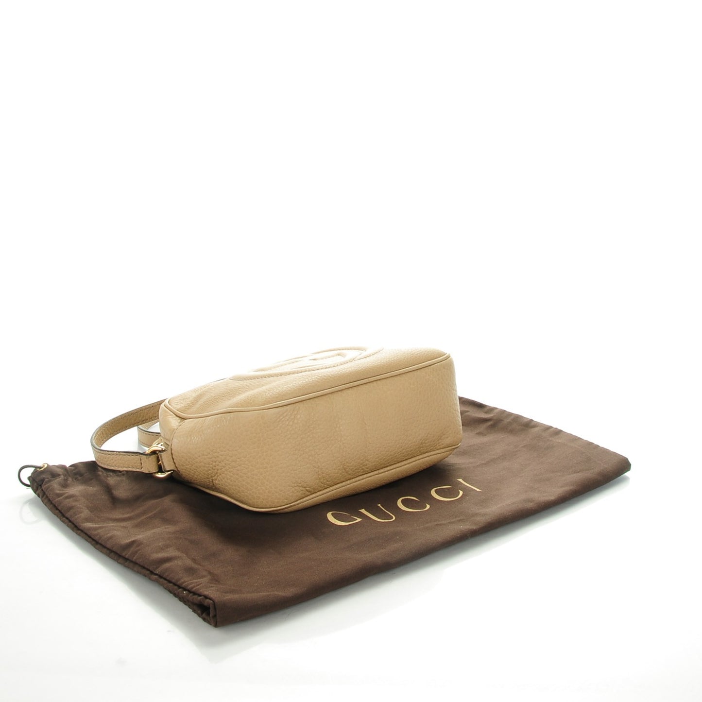 Pebbled Calfskin Small Soho Disco Bag Cream