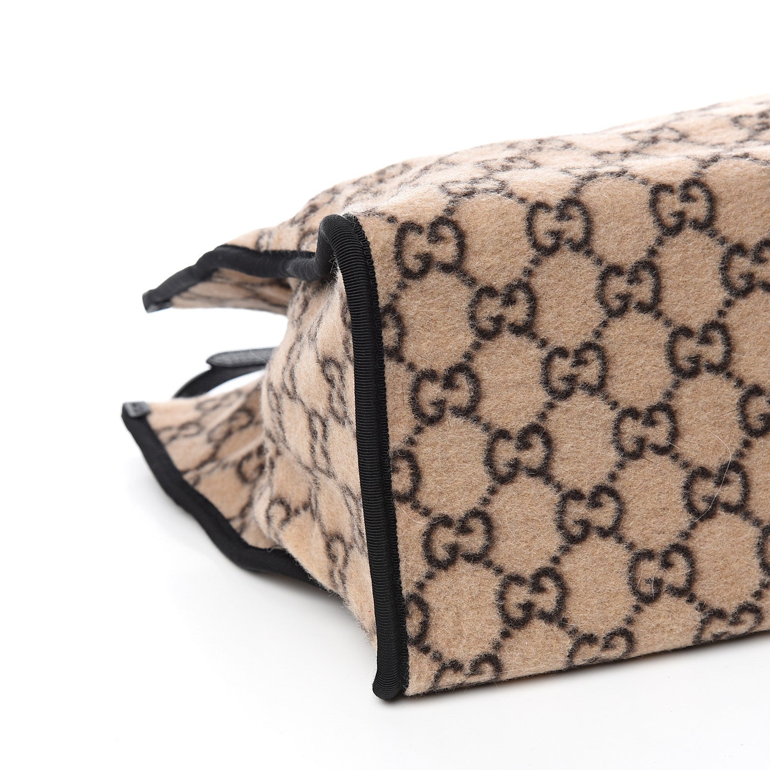 Gucci Covered Wool GG Monogram Large Tote Bag Beige Ebony 8 of 10