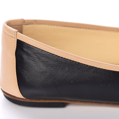Chanel Lambskin CC Mocassin Loafers 36 Black Beige 10 of 15
