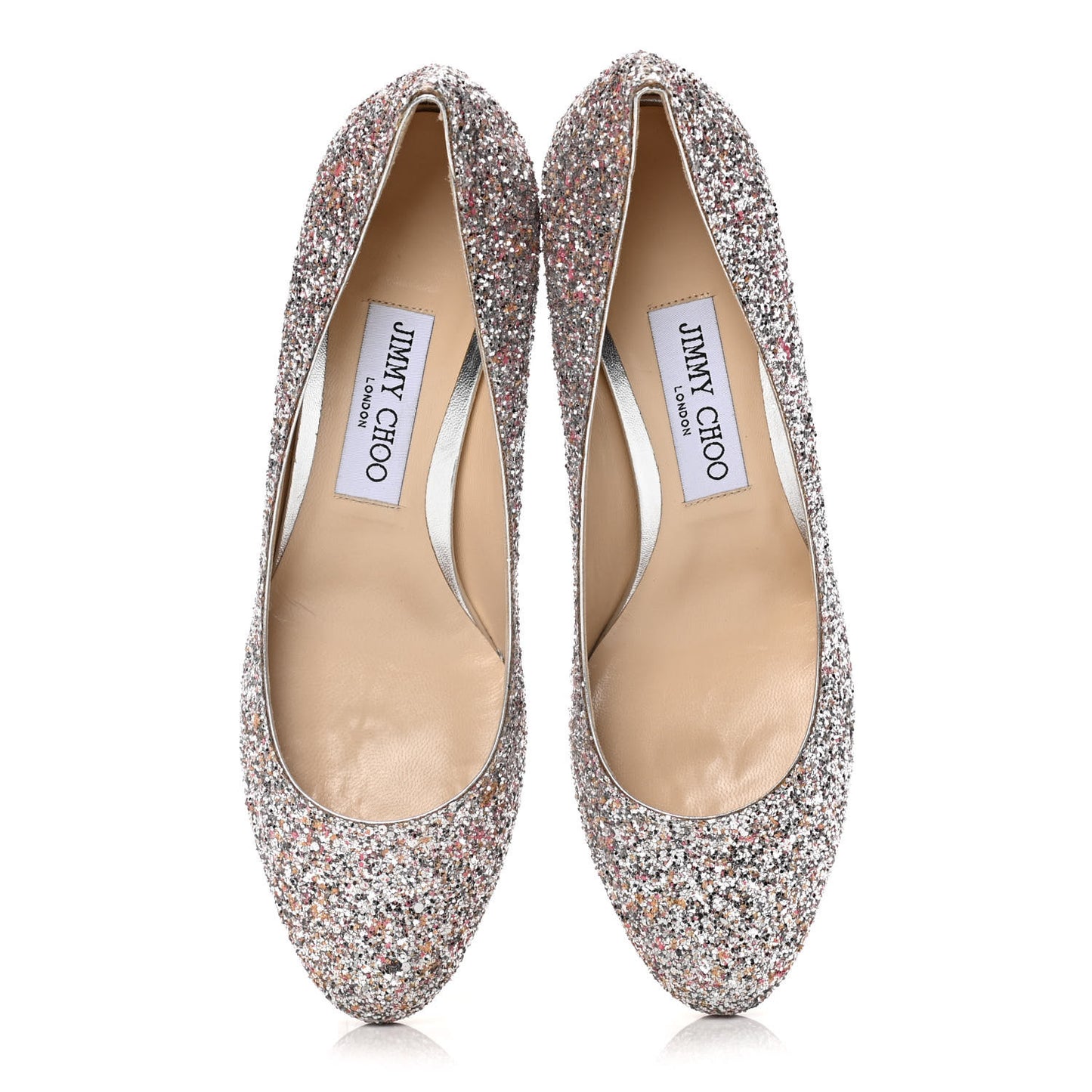 Coarse Glitter Calfskin Billie 85 Pump 38.5 Metallic
