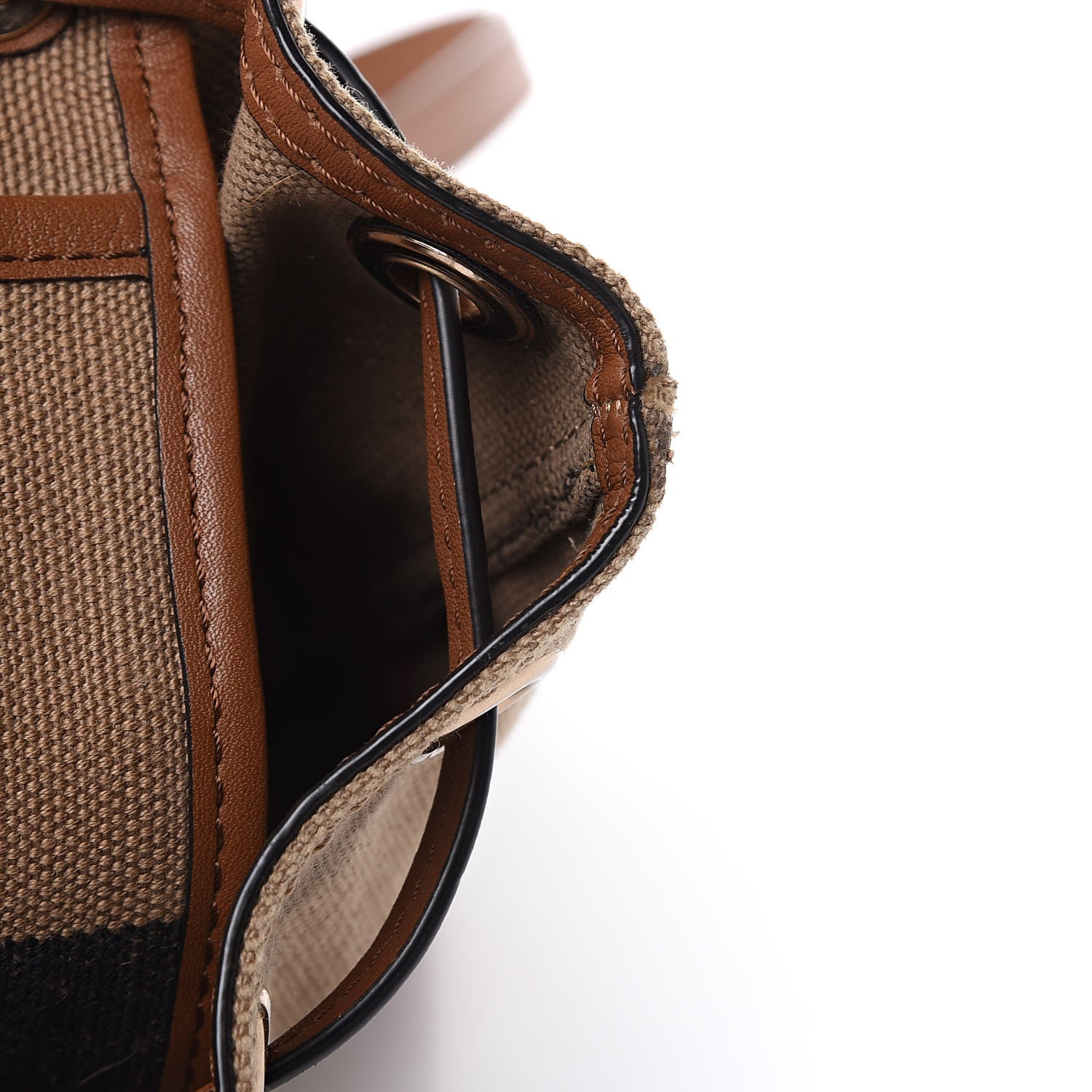 Burberry Overdyed Canvas Mega Check Medium Chiltern Backpack Tan 8 of 8