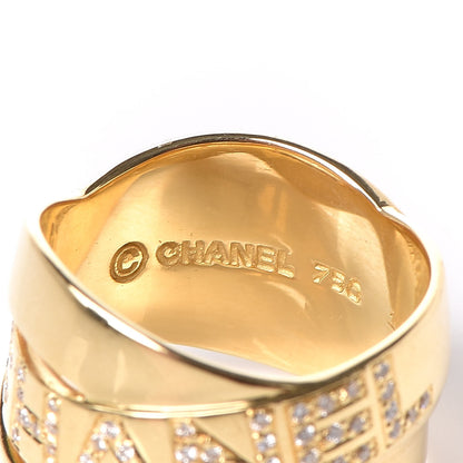 Chanel CHANEL18K Yellow Gold Diamond Bolduc Ring 51 5.75 5 of 5