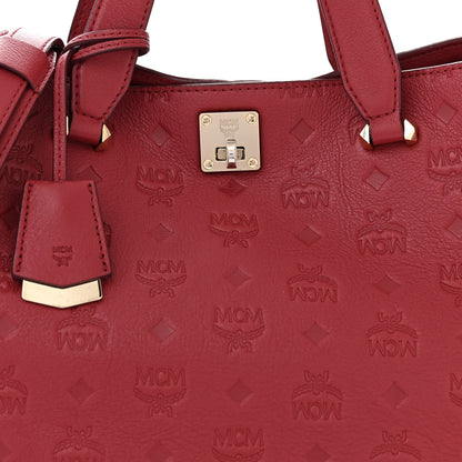 MCM Calfskin Ottomar Monogram Large Essential Tote Red 8 of 11