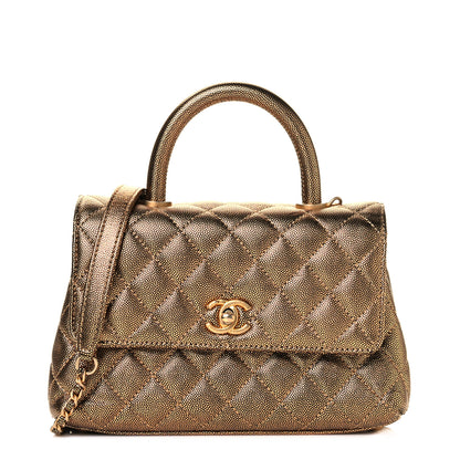 Chanel Metallic Caviar Quilted Mini Coco Handle Flap Gold 1 of 9