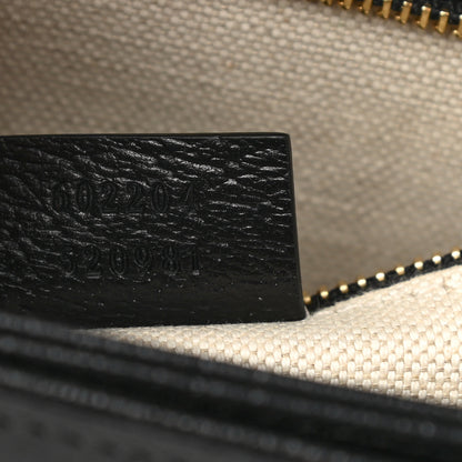 Gucci Jacquard Black Denim GG Monogram Textured Dollar Calfskin Horsebit 1955 Shoulder Bag Black Ivory 8 of 13