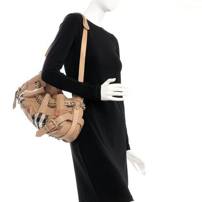 Burberry Grainy Calfskin House Check Margaret Bag Light Nude 2 of 15