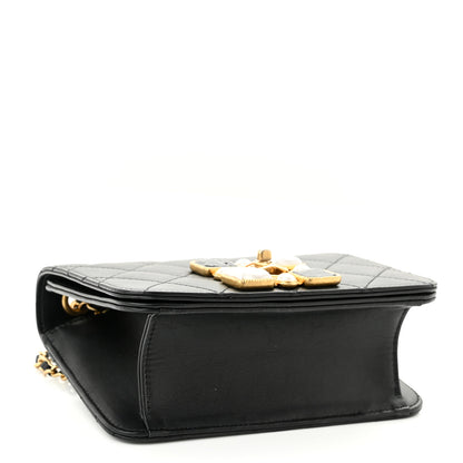 Chanel Calfskin Quilted Crystal Pearl Small Flap Bag Black 3 of 10