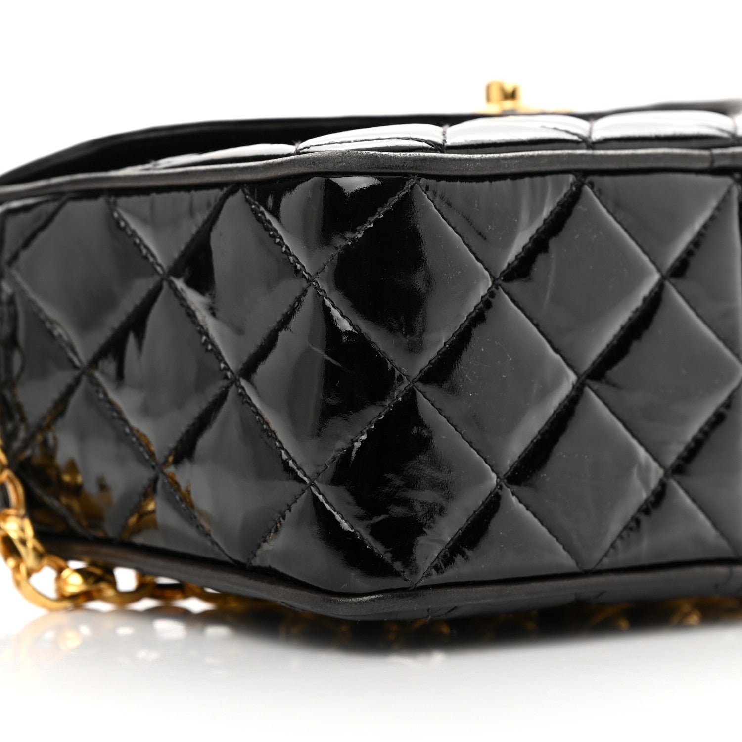 Chanel Patent Quilted Camera Case Black 10 of 18