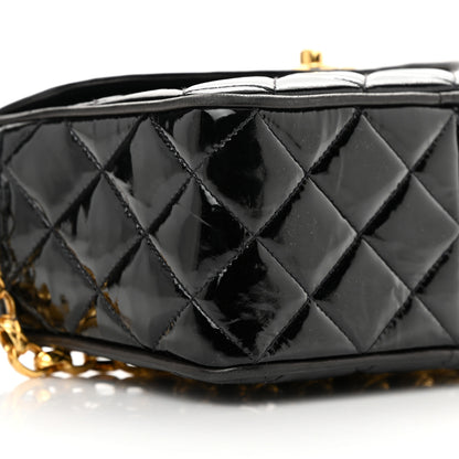 Chanel Patent Quilted Camera Case Black 10 of 18