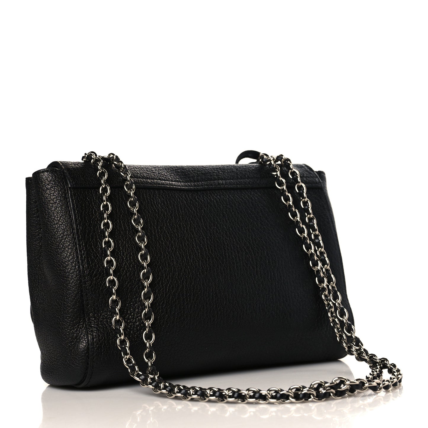 Glossy Goatskin Small Lily Flap Black