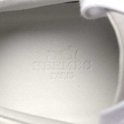 Hermes Technical Canvas Suede Goatskin Bouncing Sneakers 38 White Multicolor 7 of 8