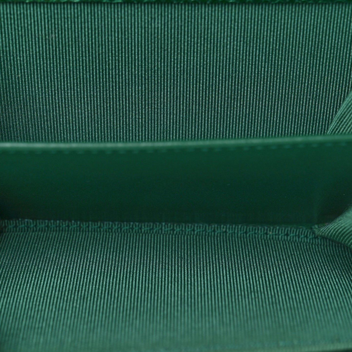Metallic Caviar Quilted Flap Card Holder Wallet Green