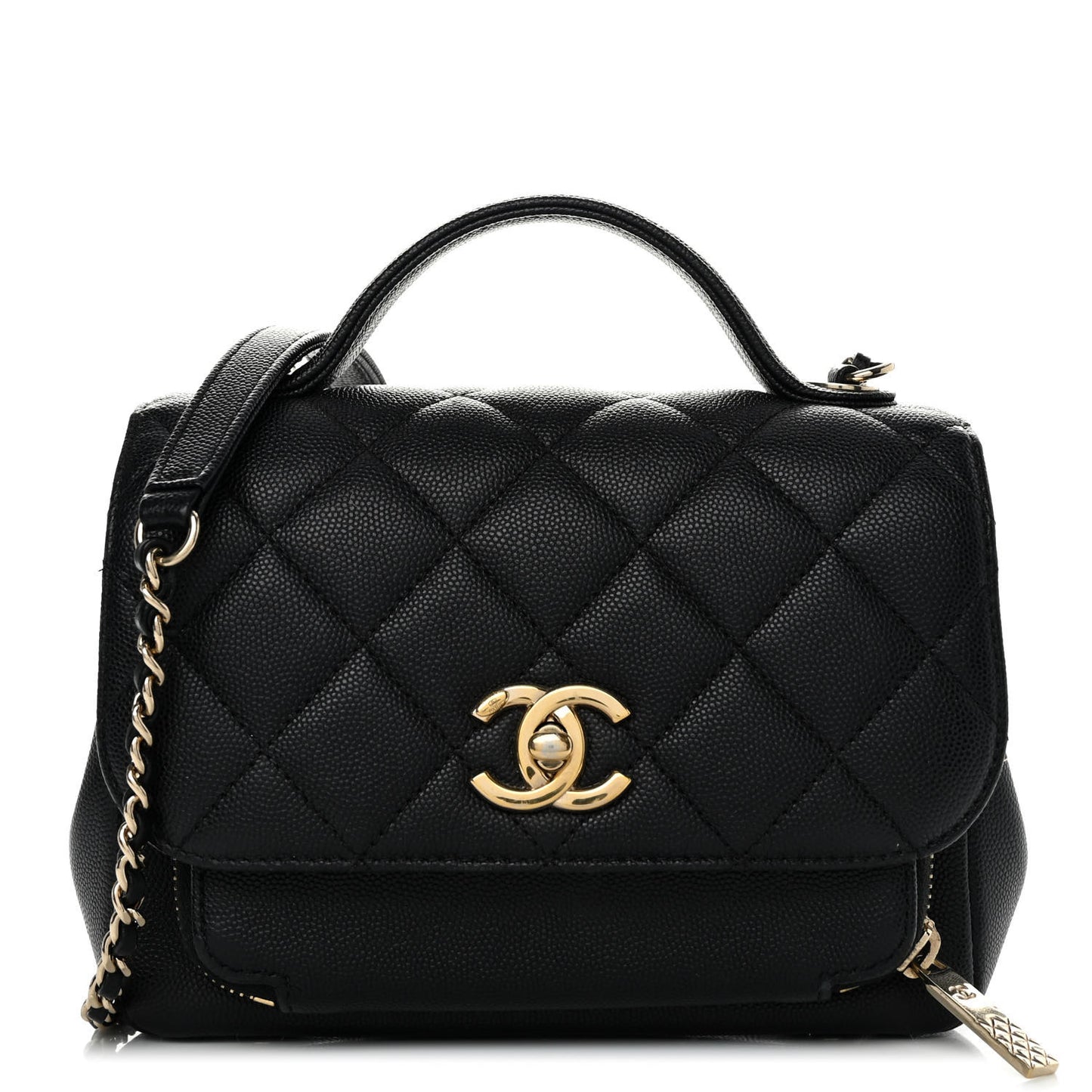 Caviar Quilted Small Business Affinity Flap Black
