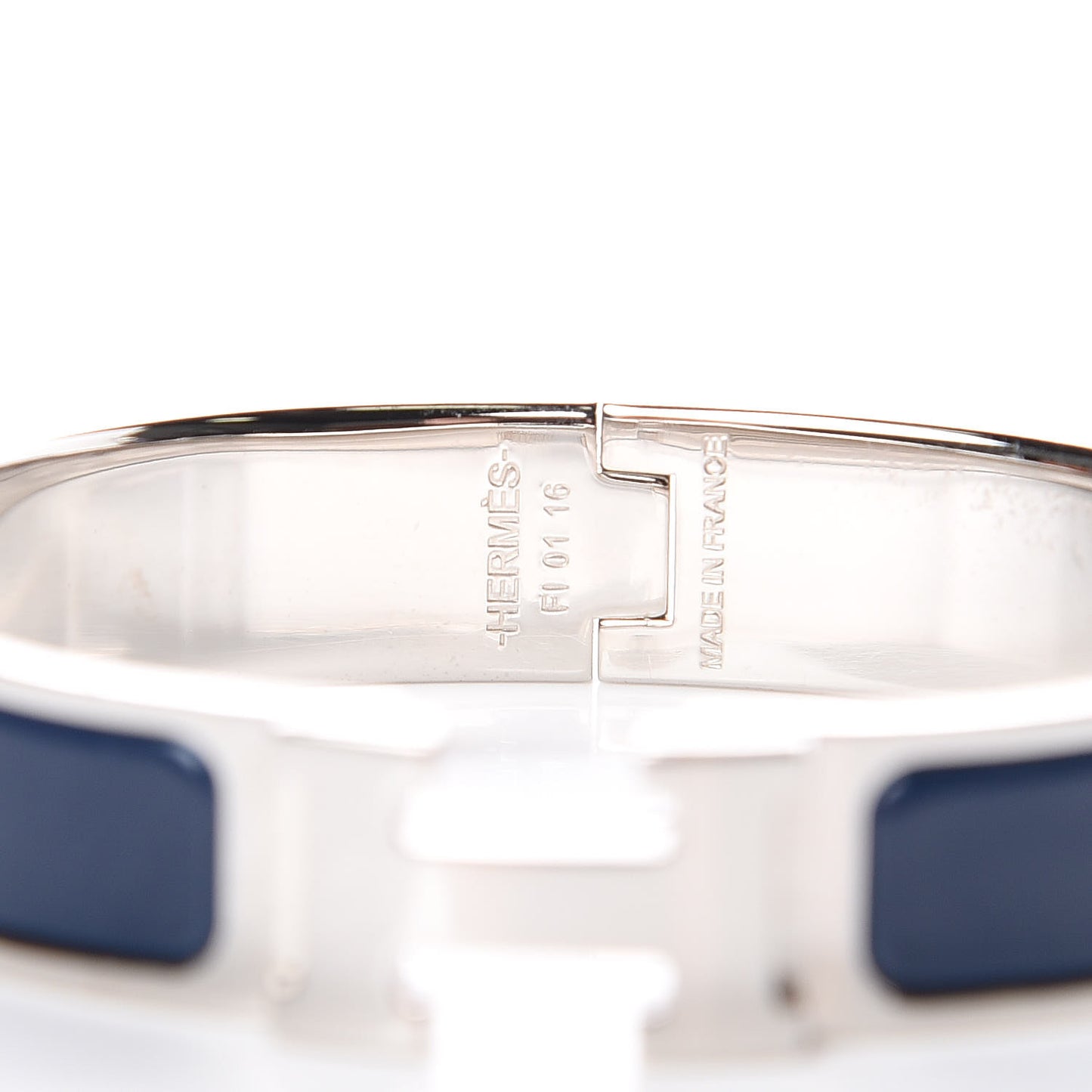 Narrow Enamel Clic Clac H Bracelet PM Bleu Biarritz