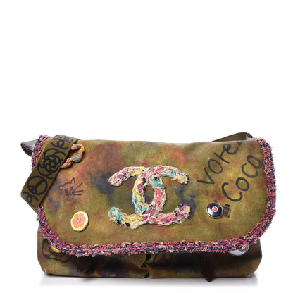Chanel Washed Toile Large Graffiti On The Pavements Messenger Khaki Multicolor 1 of 8