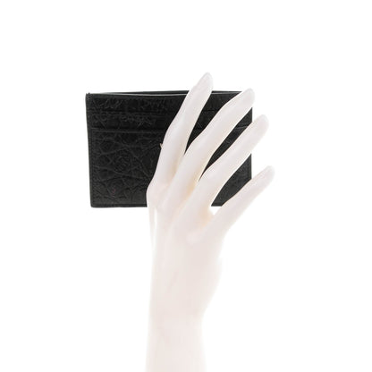 Saint Laurent Calfskin Crocodile Embossed Card Case Black 2 of 7