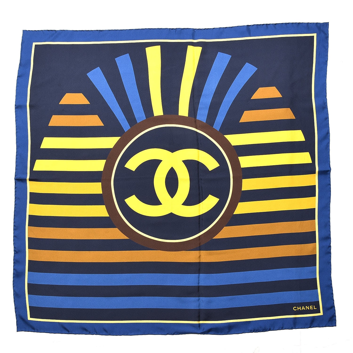 Chanel Silk CC Square Scarf Navy 1 of 7