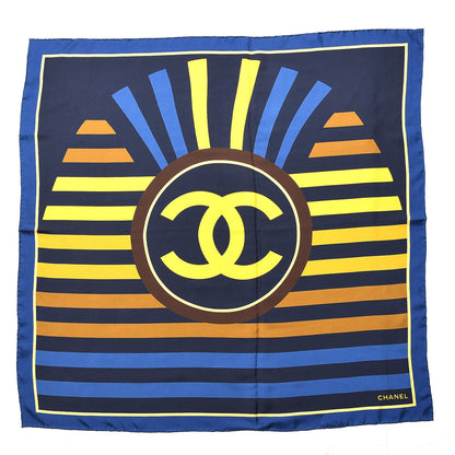 Chanel Silk CC Square Scarf Navy 1 of 7