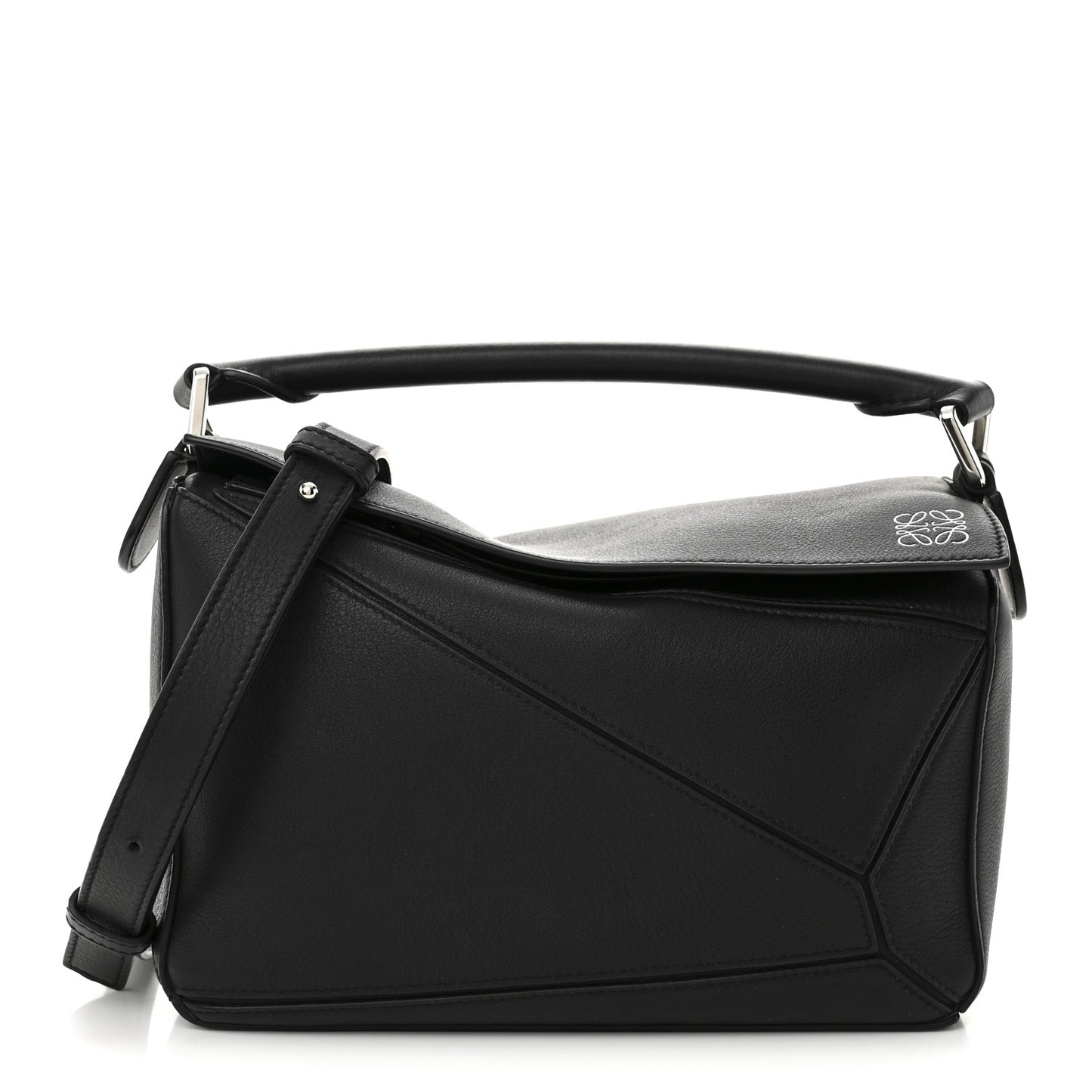Calfskin Small Puzzle Bag Black