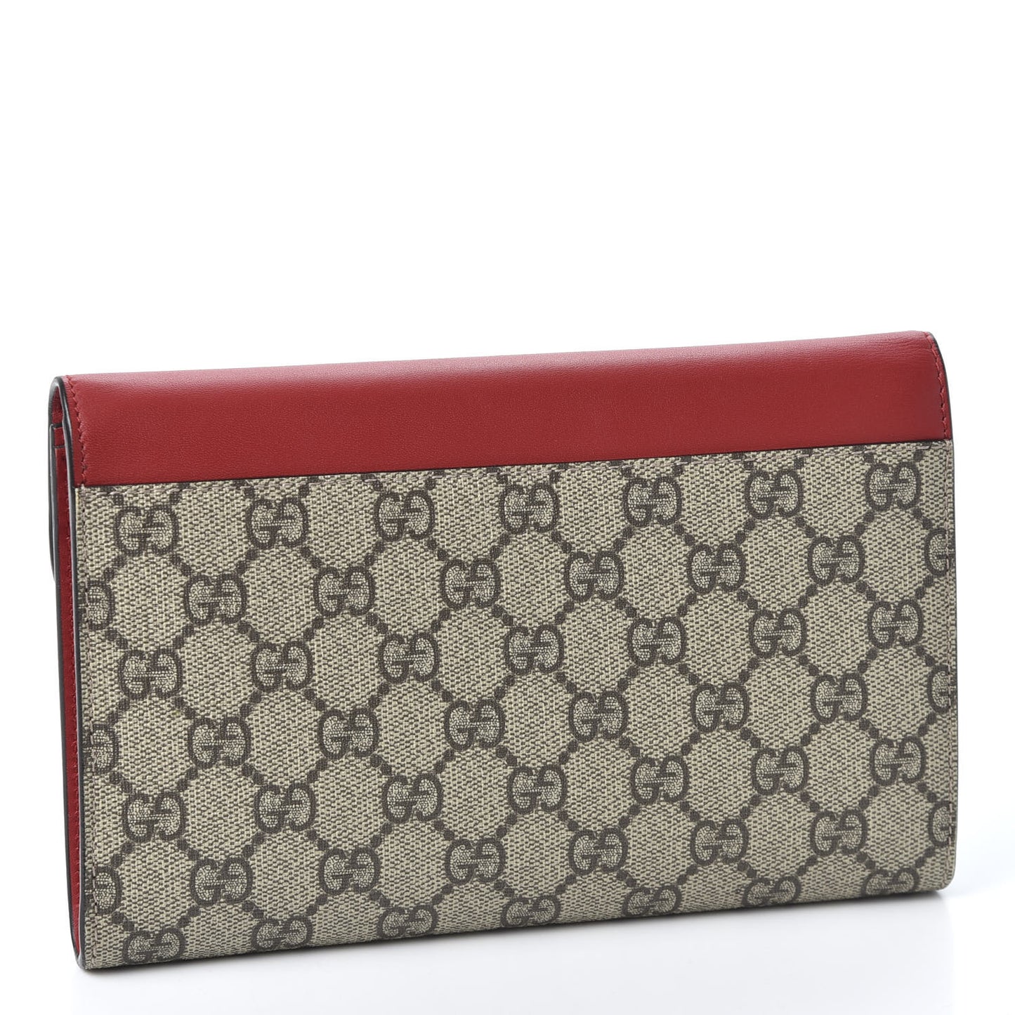 GG Supreme Monogram Mini Peony Pearly Clutch Red