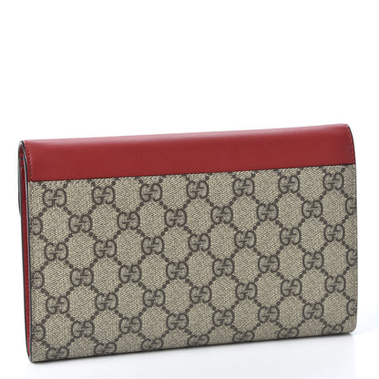 Gucci GG Supreme Monogram Mini Peony Pearly Clutch Red 2 of 10