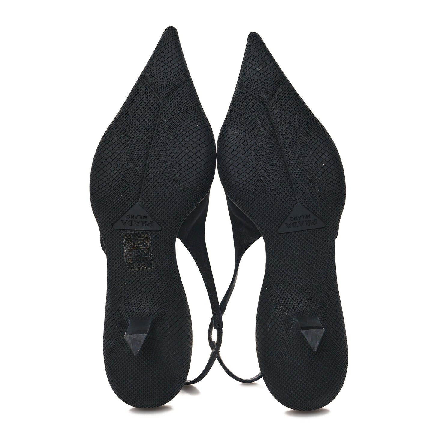 Nylon Logo Pointed Toe 45mm Slingback Pumps 39 Black
