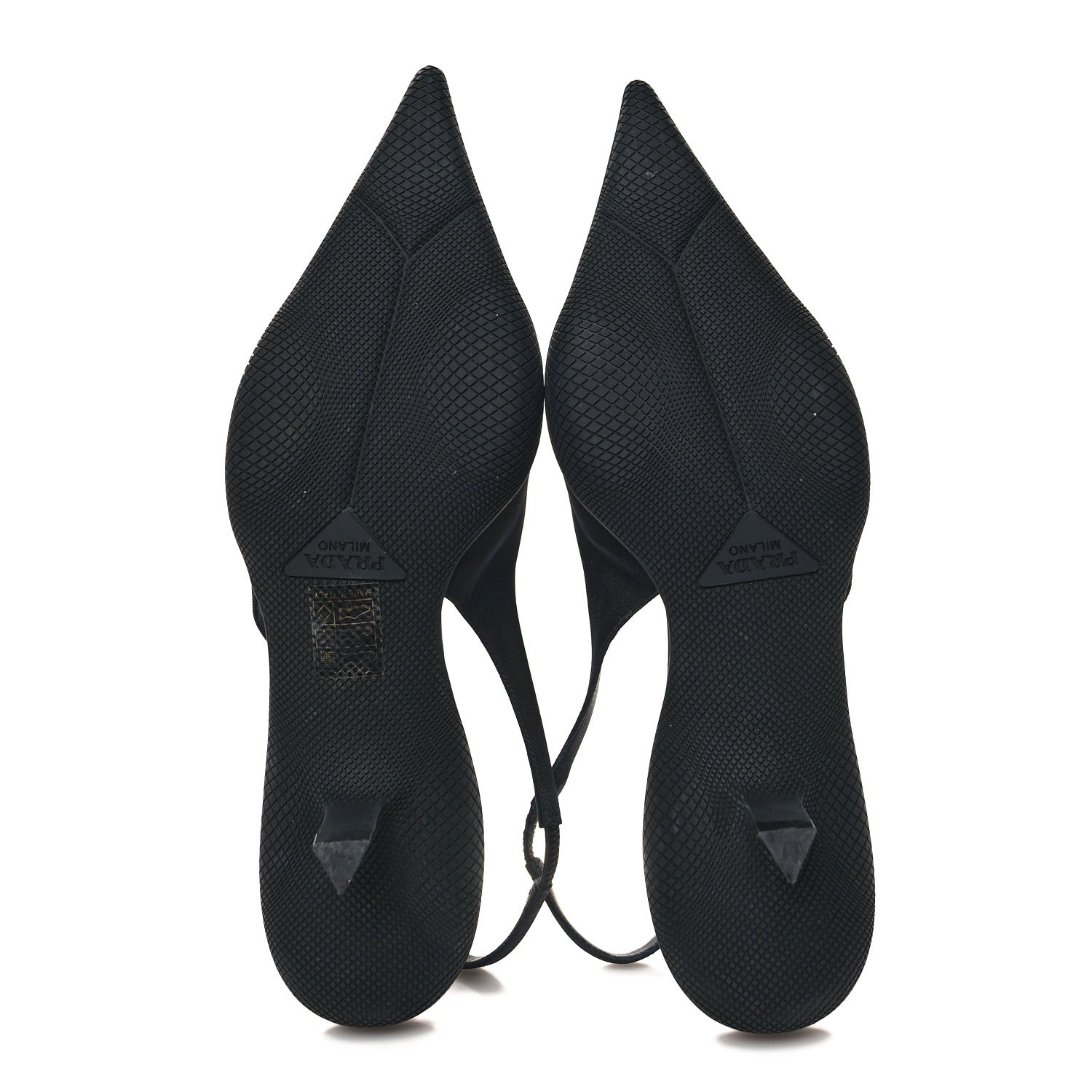 Prada Nylon Logo Pointed Toe 45mm Slingback Pumps 39 Black 5 of 8