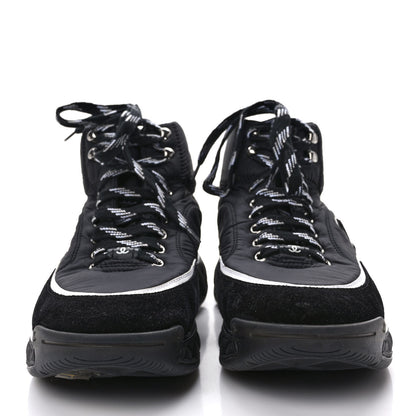 Chanel Fabric Calfskin Suede Womens CC Sneakers 40 Black 2 of 8