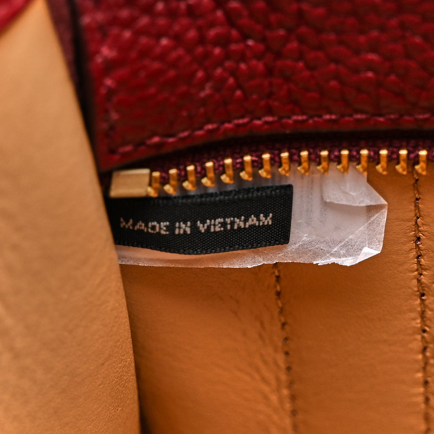 Grained Calfskin Mini The Tote Bag Cherry