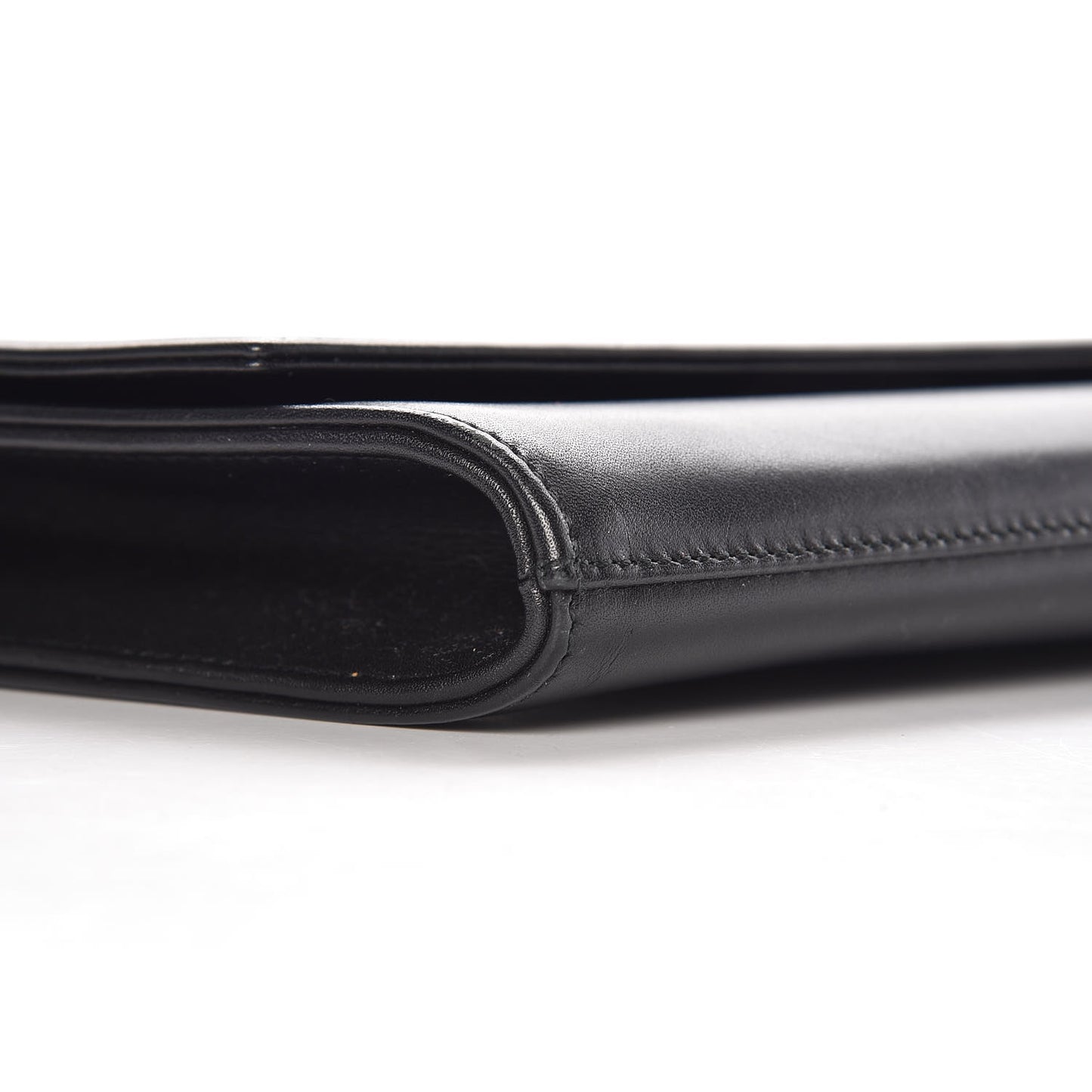 Calfskin Diagonal Clutch Black