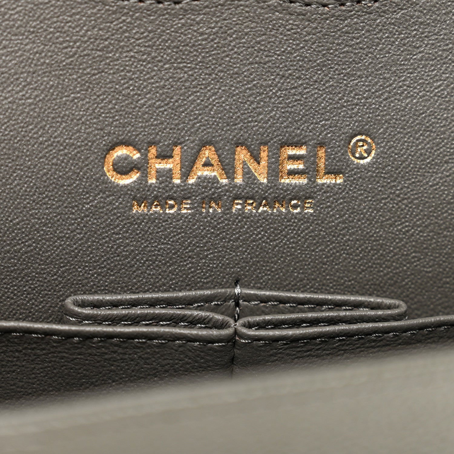 Chanel Caviar Chevron Quilted Medium Double Flap Dark Grey 7 of 11