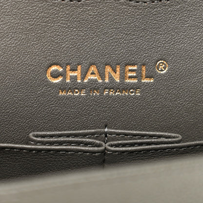 Chanel Caviar Chevron Quilted Medium Double Flap Dark Grey 7 of 11