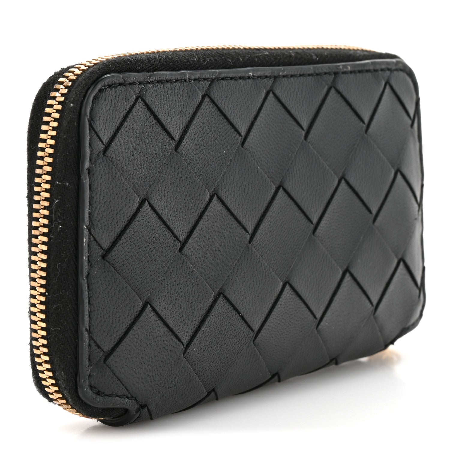 Bottega Veneta Nappa Intrecciato Zip Key Pouch Black 1842172