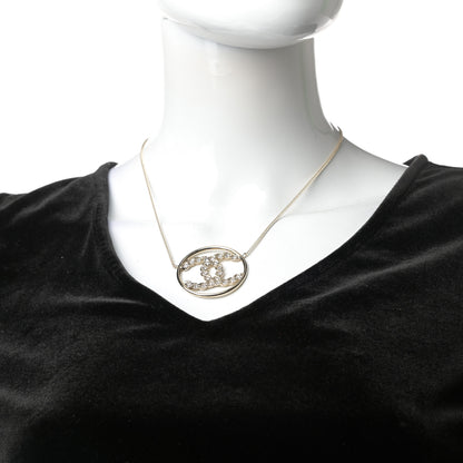 Chanel Baguette Crystal High Society CC Pendant Necklace Gold 2 of 5