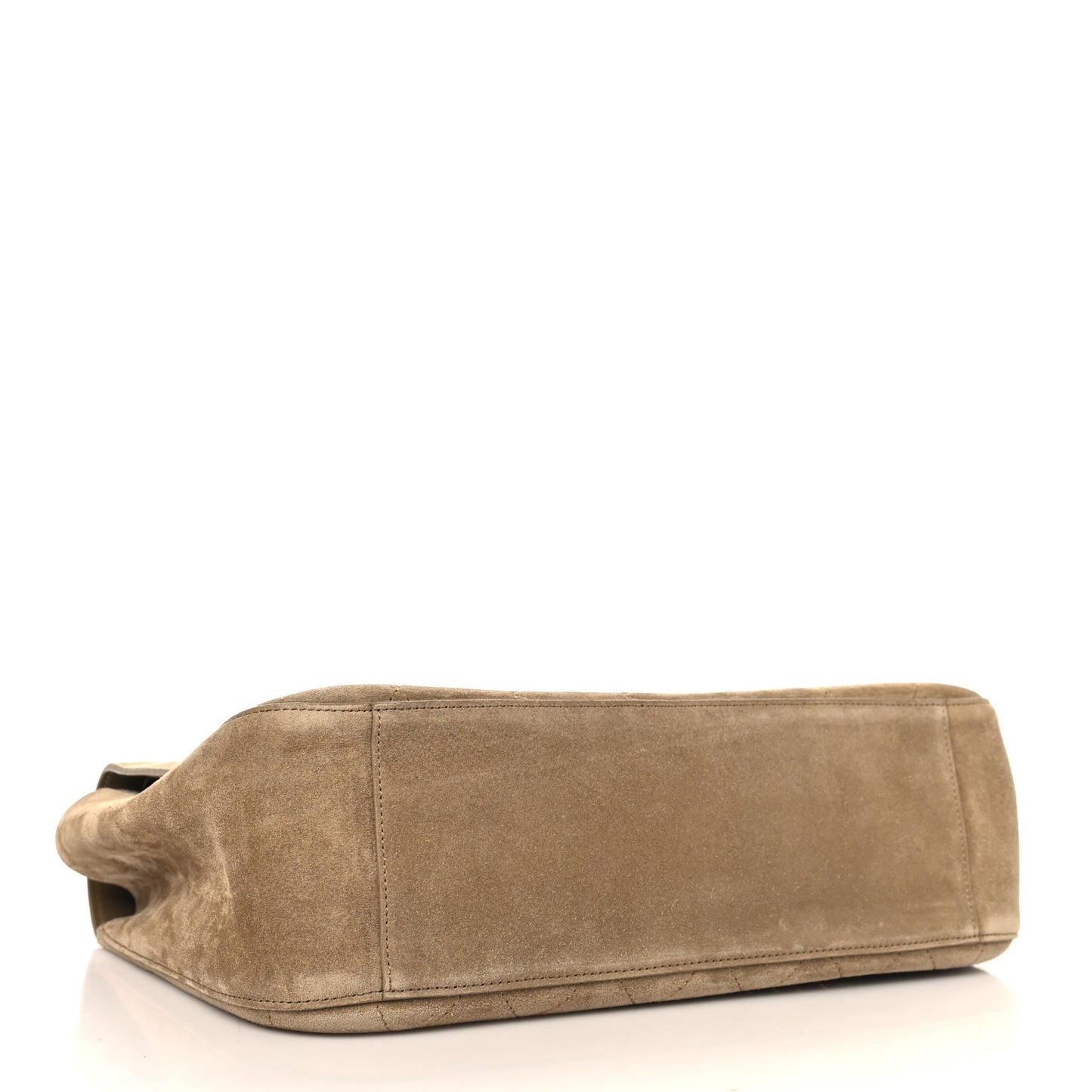 Suede Calfskin Small Souplissimo Maxi Flap Dark Beige