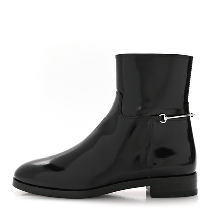Gucci Brushed Calfskin Michelangelo Slim Horsebit Ankle Boots 39.5 Black 1 of 9