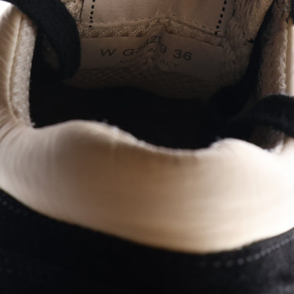 Chanel Mesh Suede Grained Calfskin Womens CC Sneakers 36 Black White 10 of 11