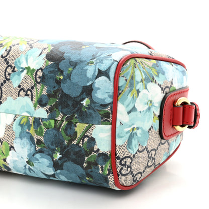 Gucci GG Supreme Monogram Blooms Mini Boston Navy Blue Hibiscus 10 of 11