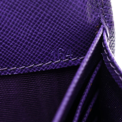 Prada Saffiano Lux Metal Continental Flap Travel Wallet Viola 7 of 8