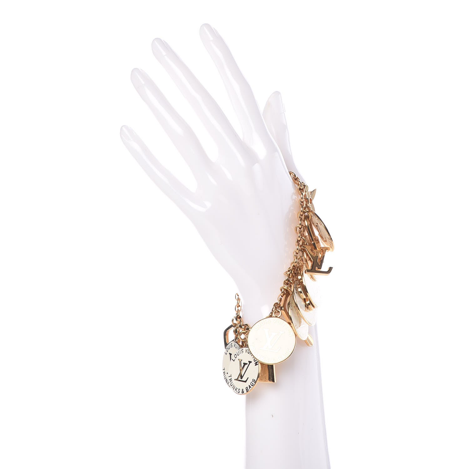 Louis Vuitton Trunks and Bags Breloques Bracelet Gold White 2 of 6