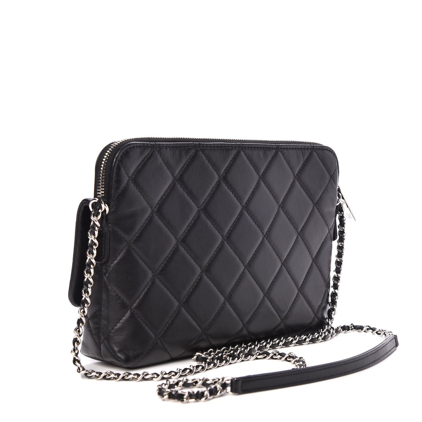 Calfskin Quilted Crossbody Bag Black