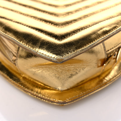 Saint Laurent Metallic Calfskin Matelasse Chevron Monogram Small Love Heart Chain Bag Gold 11 of 11