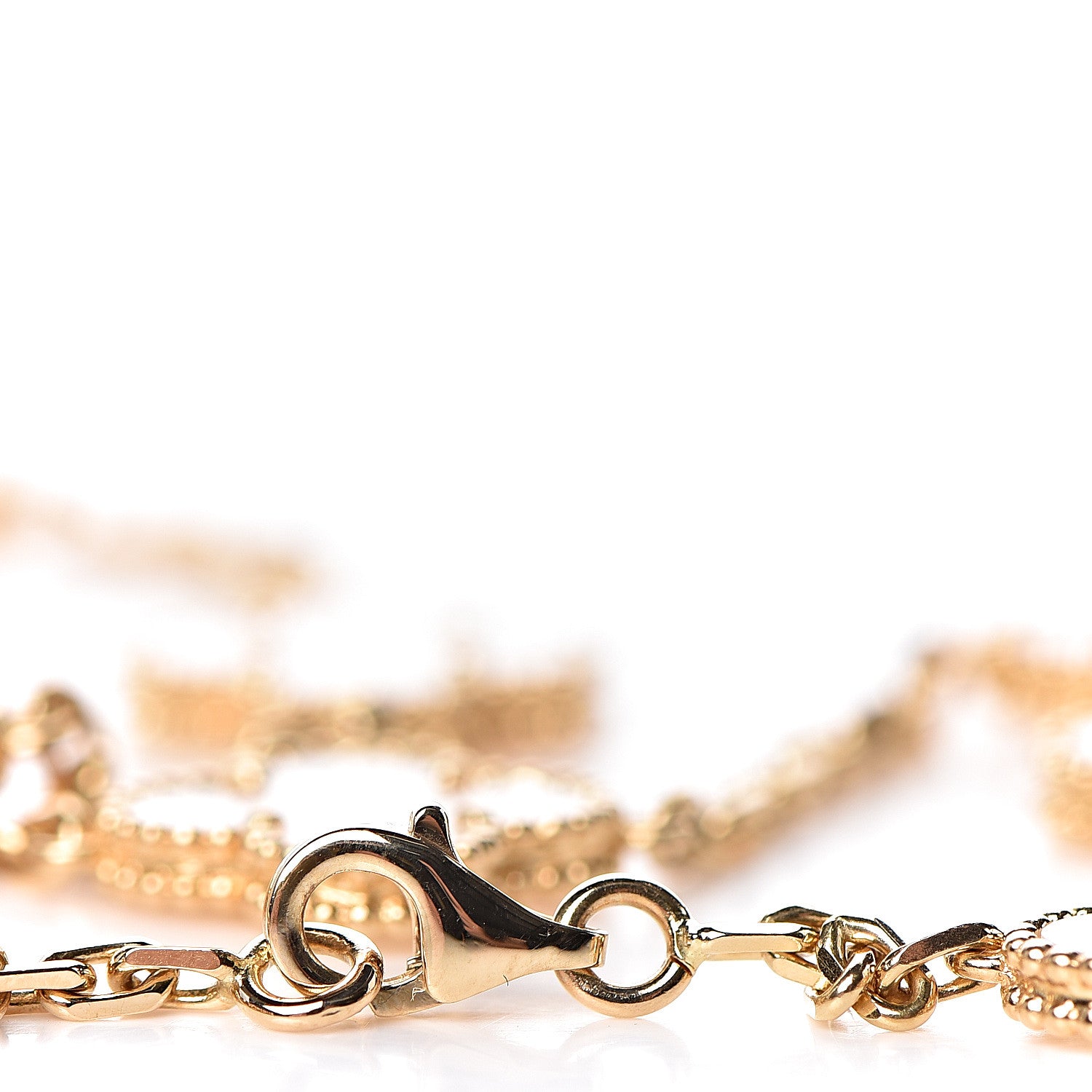 Van Cleef & Arpels 18K Yellow Gold Mother of Pearl 20 Motifs Vintage Alhambra Necklace 4 of 7