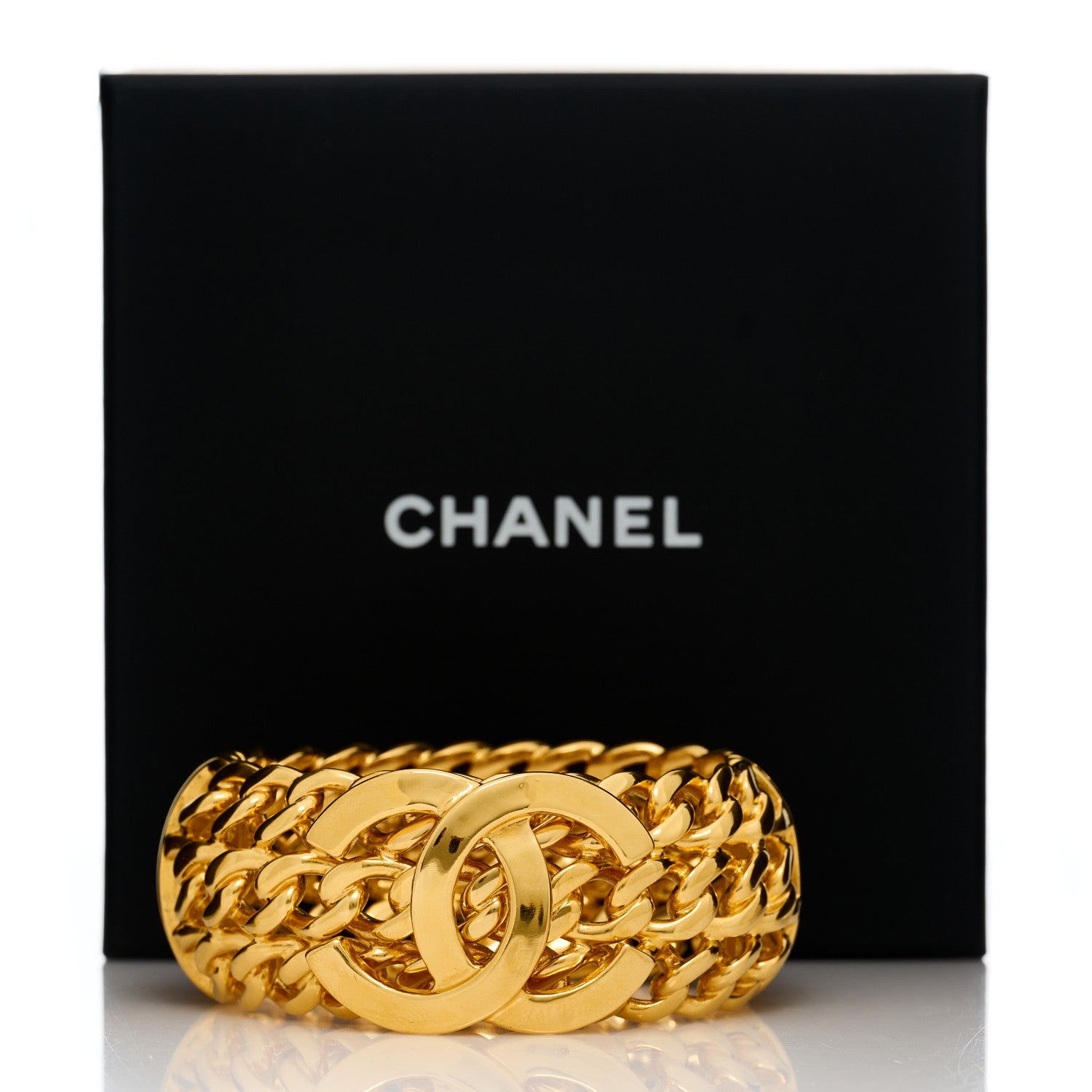 Chanel CC Chain Wide Bracelet Gold 4 of 4