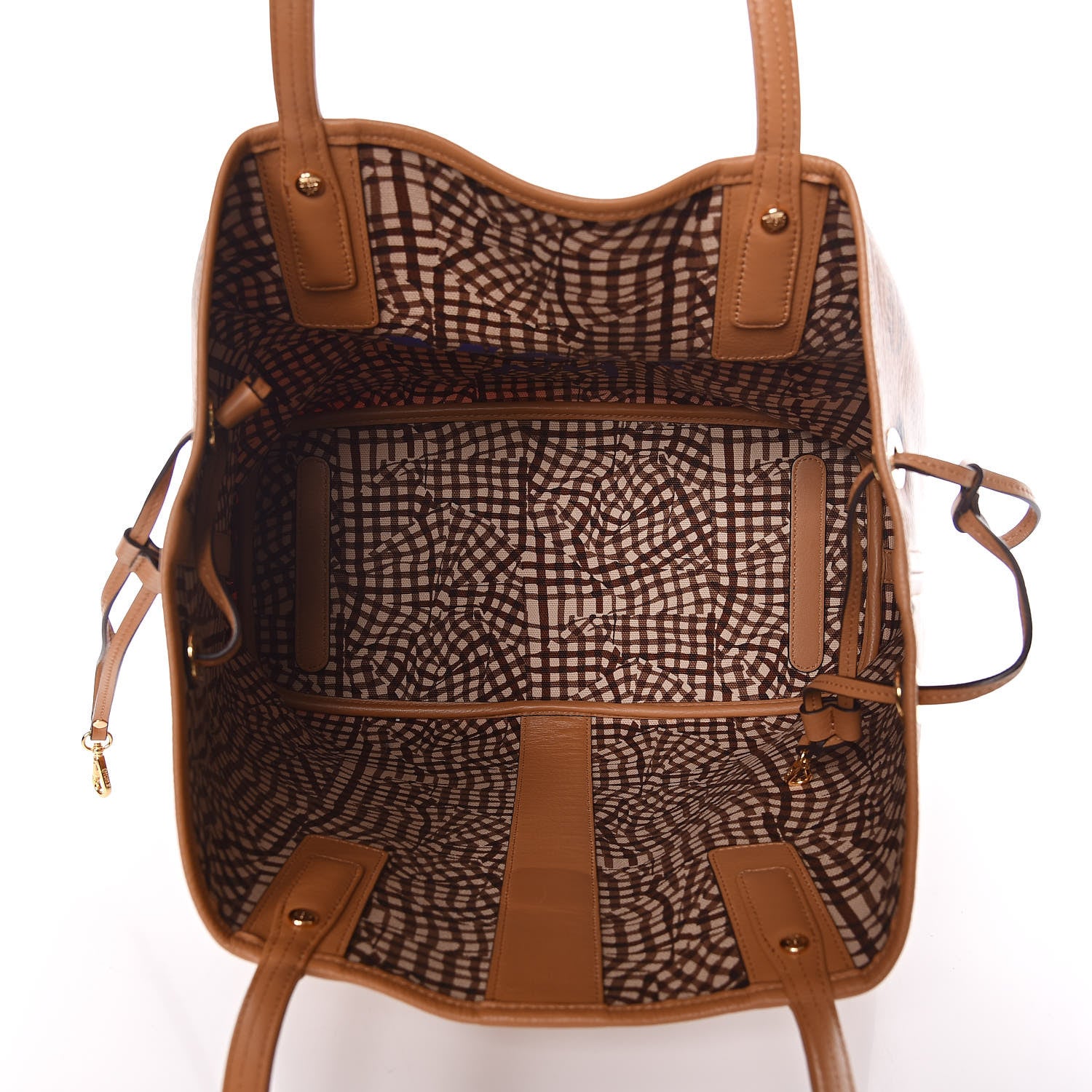 MCM Visetos Medium Liz Reversible Shopper Tote Cognac 9 of 16